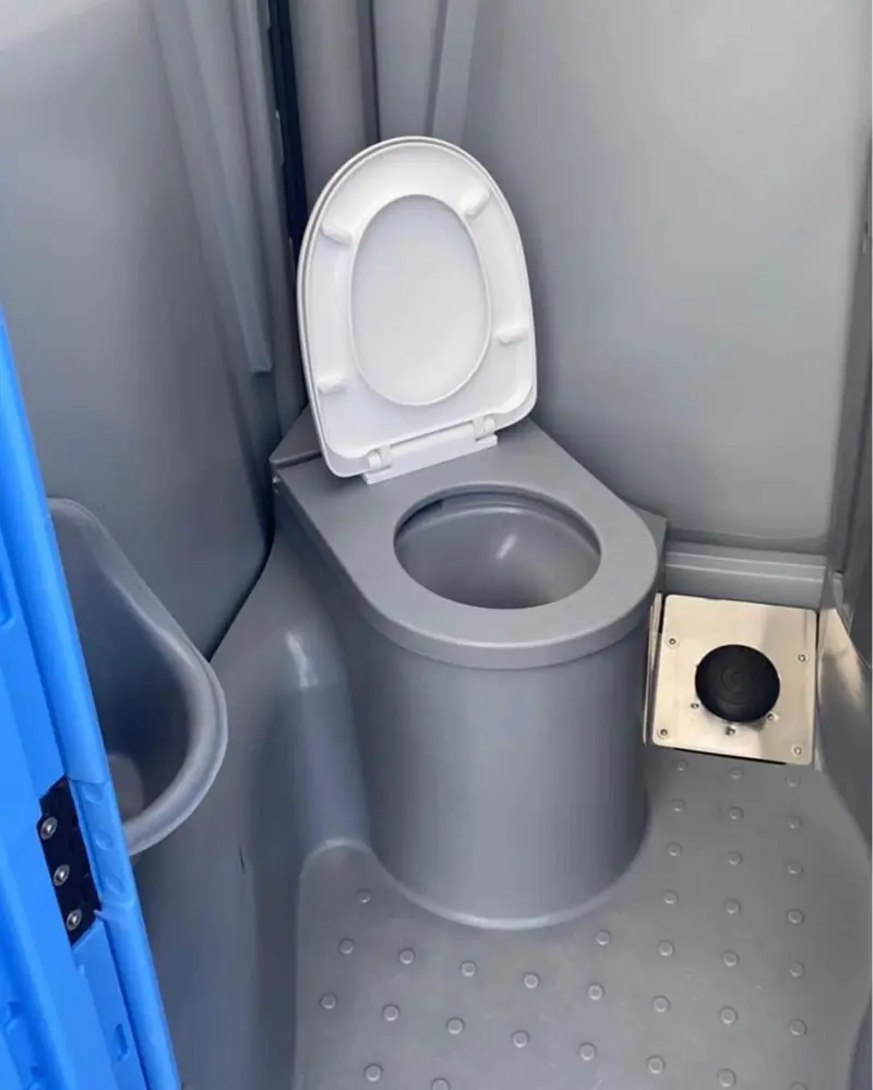 Flushing toilet seat inside a deluxe unit